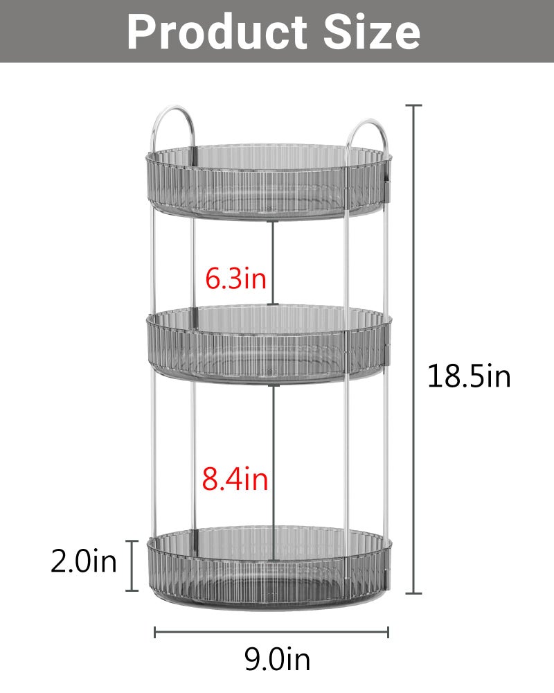 Asayuee 360 Rotating Makeup Organizer,3 Tier Large Capacity Make Up Organizers and Storage,Makeup Organizer for Bathroom,Cosmetic Perfume Stand Organizer - Image 2